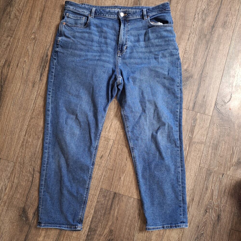 American Eagle Mom Jeans womens 16 medium wash 27" inseam jeans